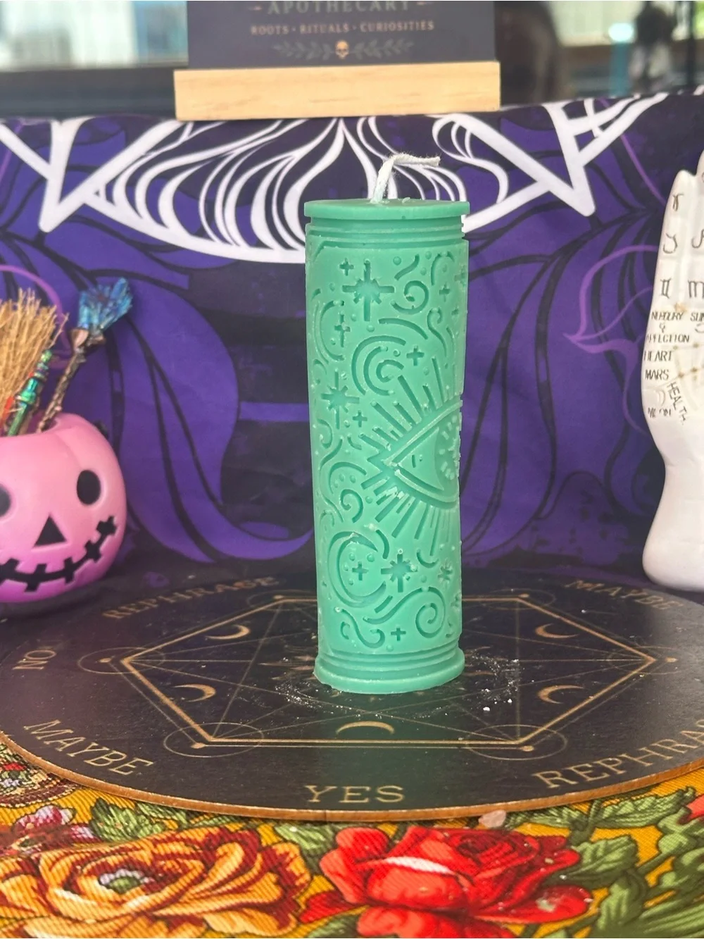 Green Celestial Eye Candle
